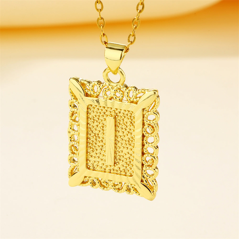 New Design Fashion Stainless Steel Letter Charm Necklace 18k Gold Plated My Store