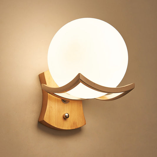 Solid Wood Wall Lamp Simple Bedroom Modern Chinese Style My Store