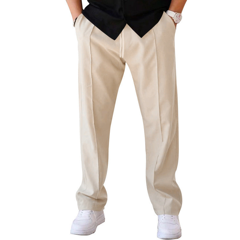 Men's Trousers Sports Casual Loose Straight Pants With Drawstring Design Clothing My Store