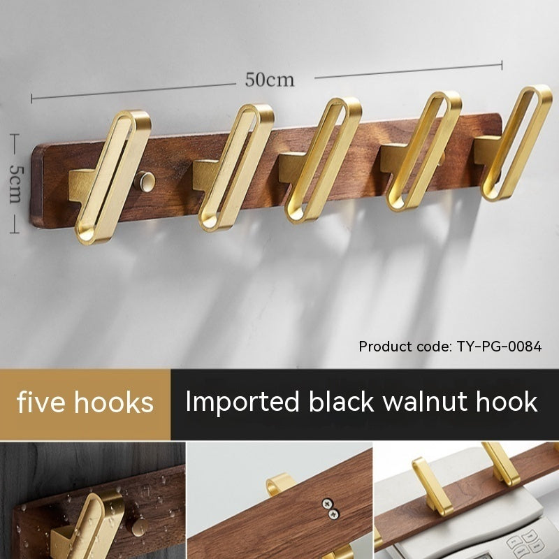 Solid Wood Clothes Hook Wall-Mounted Aluminum Alloy My Store