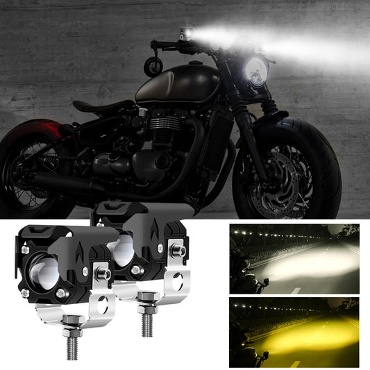 LED Bi-color Yellow And White Light External Work Light Motorcycle Light My Store