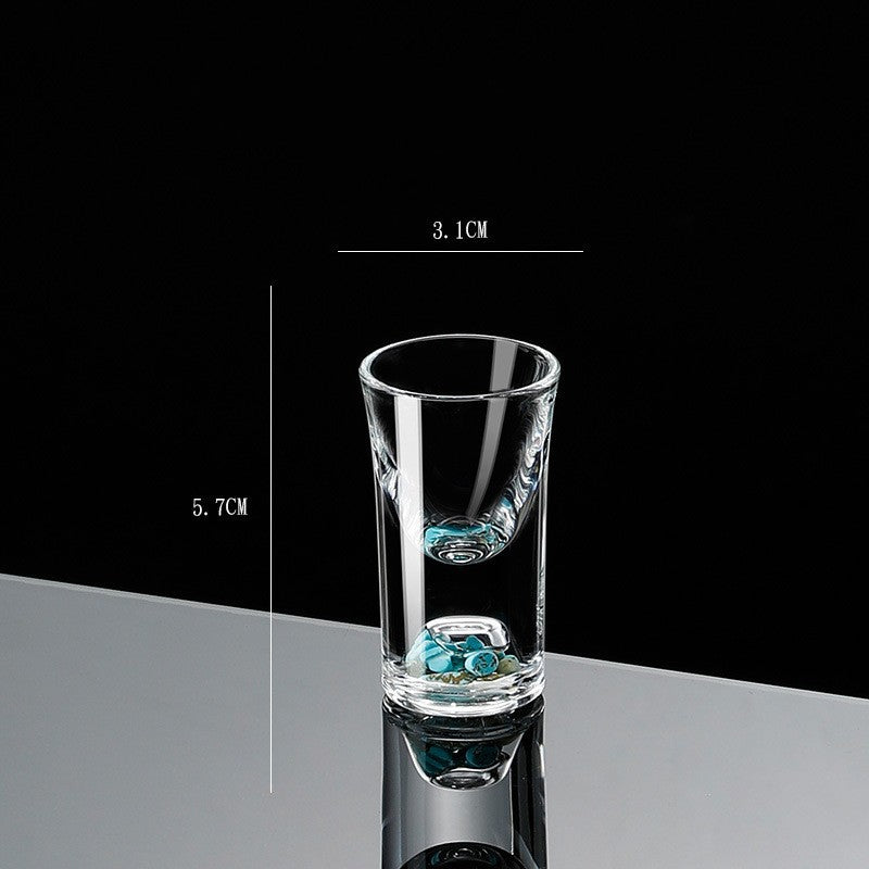 Small Crystal Glass One-shot Cup Divider Gold Foil Liquor Cup My Store