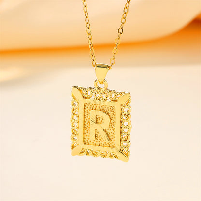 New Design Fashion Stainless Steel Letter Charm Necklace 18k Gold Plated My Store