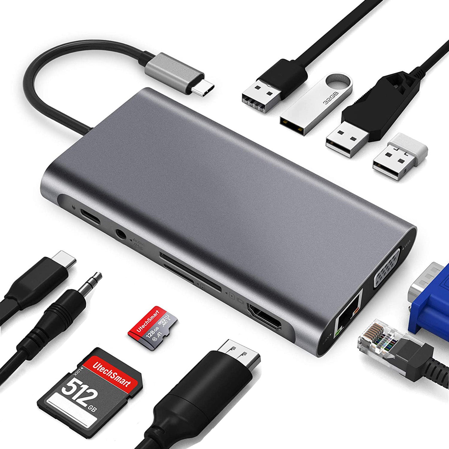 Type-c Docking Station 11-in-one With Hdmi Network Card All-in-one Converter My Store