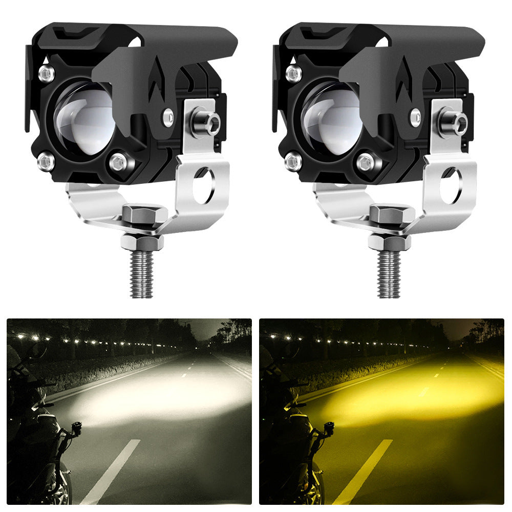 LED Bi-color Yellow And White Light External Work Light Motorcycle Light My Store