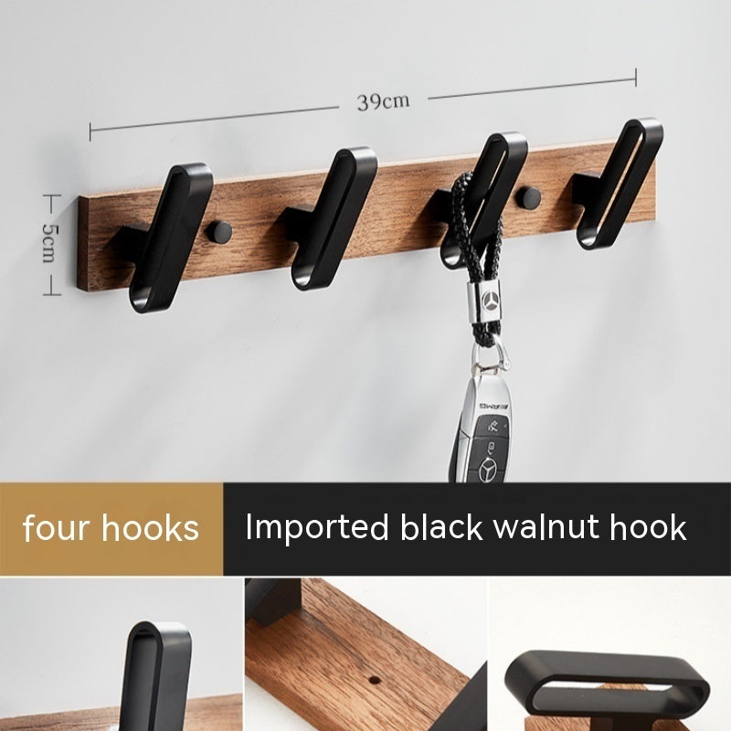 Solid Wood Clothes Hook Wall-Mounted Aluminum Alloy My Store