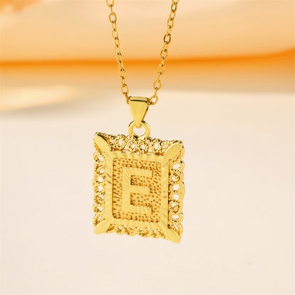 New Design Fashion Stainless Steel Letter Charm Necklace 18k Gold Plated My Store