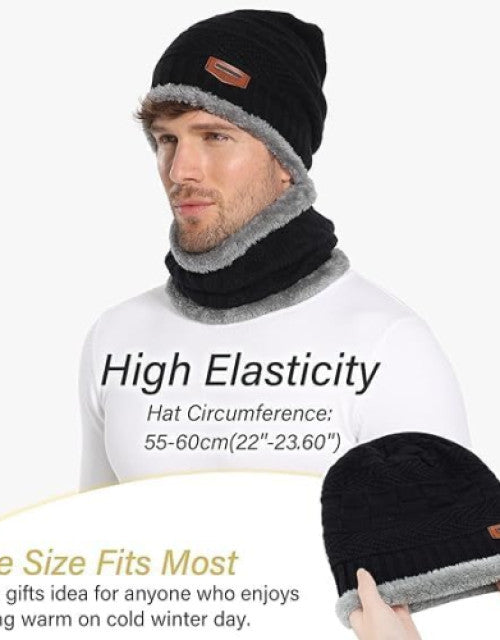 Beanie Cap & Muffler for Men Dropdash