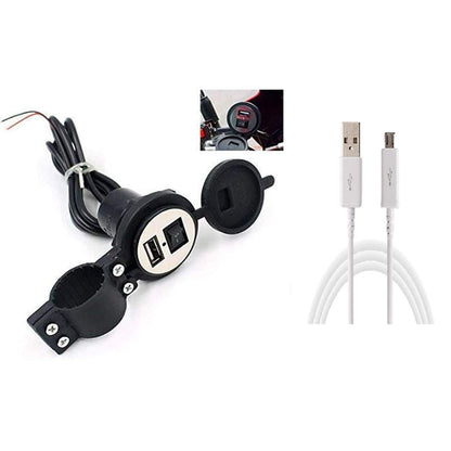 Waterproof Fast Mobile Charger for Bike with Switch Socket 12 Volt SourceInfi