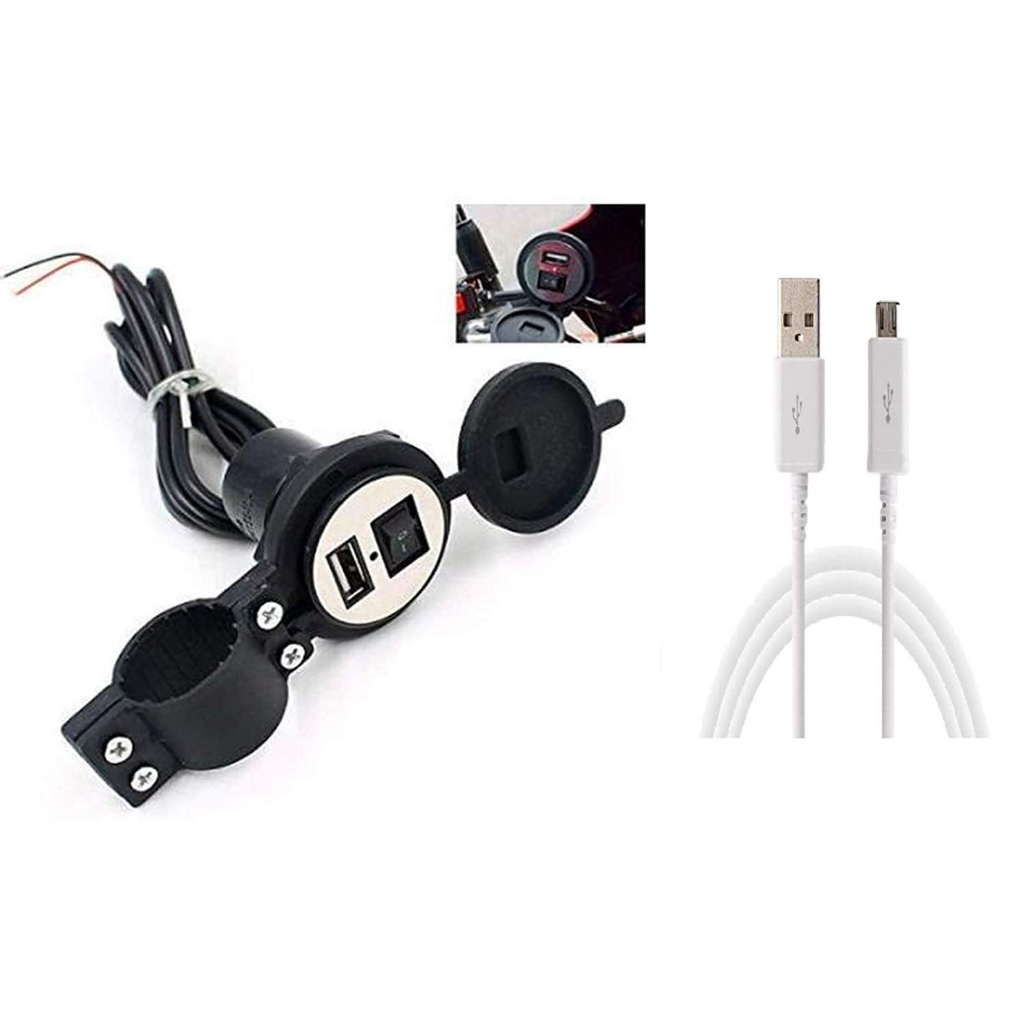 Waterproof Fast Mobile Charger for Bike with Switch Socket 12 Volt SourceInfi