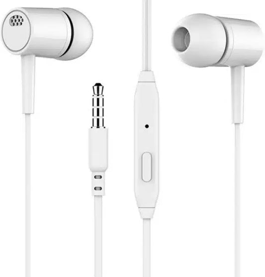 Wired In-Ear Headphones with Mic (Pack of 2, Black & White) 3029