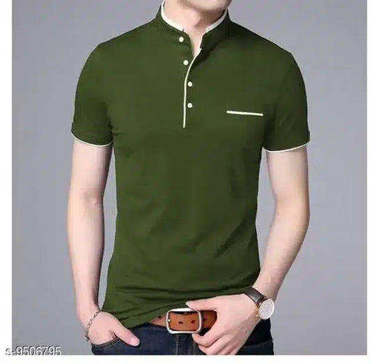 T-Shirt for Men (Olive, L) 4567