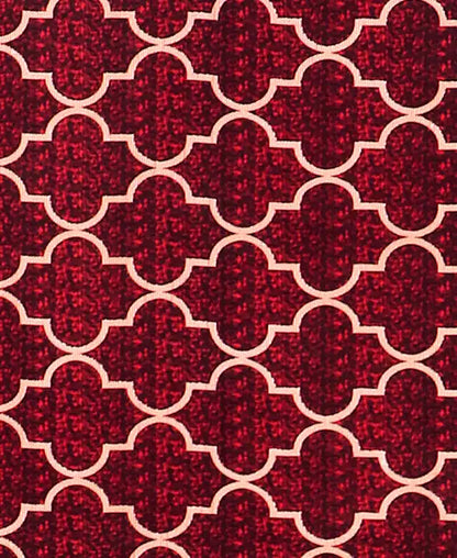 Geometric Print Flat Single Bedsheet with 1 Pillow Cover (60x90 inches, Maroon) 1062