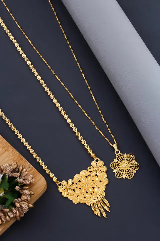 Mangalsutra Ki Mala Design With Moti Chen Ladi Lomg and short Combo Set [ BUY 1 GET 1 FREE ] 6366