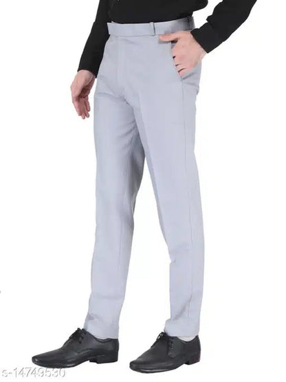 Cotton Blend Trouser for Men (Grey, 28) 13266