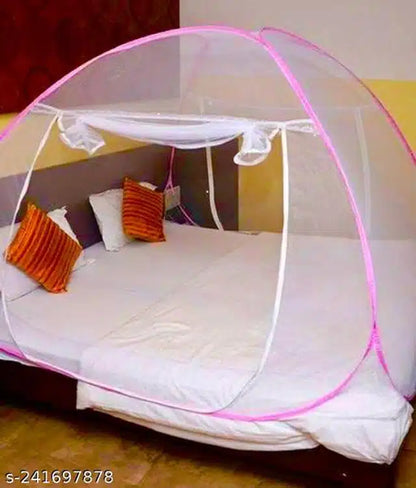 Polyester Mosquito Net (White & Pink, 7x7 Feet) 13466