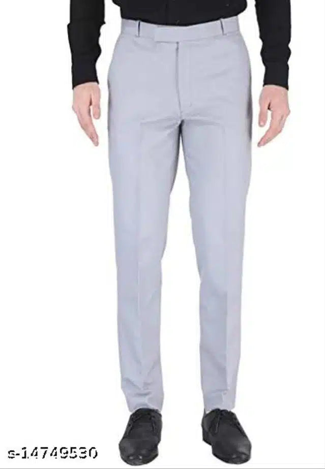 Cotton Blend Trouser for Men (Grey, 28) 13266