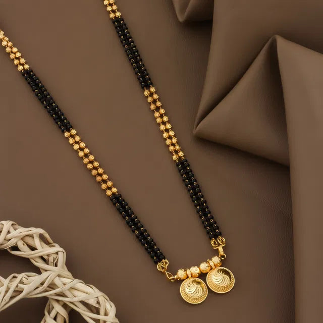 Vatti Mangalsutra Gold With Black Moti Bead 6366