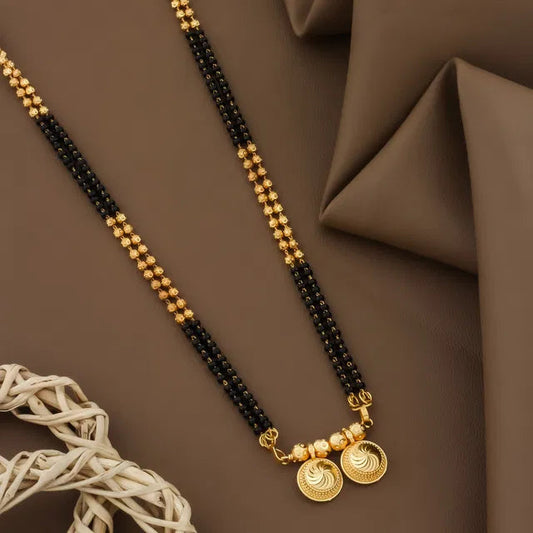 Vatti Mangalsutra Gold With Black Moti Bead 6366