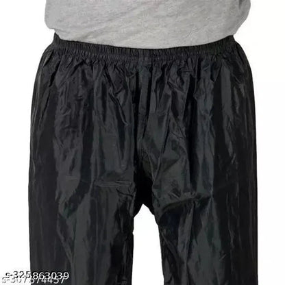 Polyester Rain Coat for Men (Black, Free Size) 16824