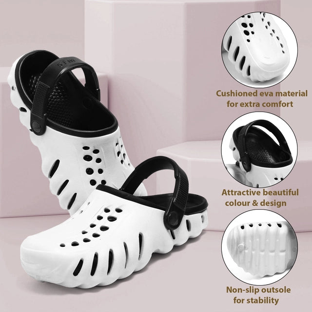 Clogs for Men (Black & White) 16069