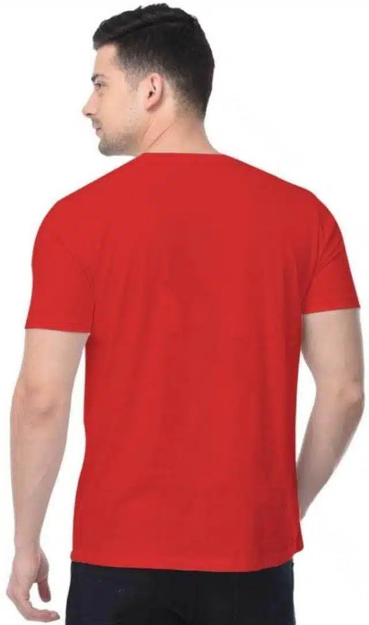 Printed Round Neck T-Shirt for Men (Red, L) 4676