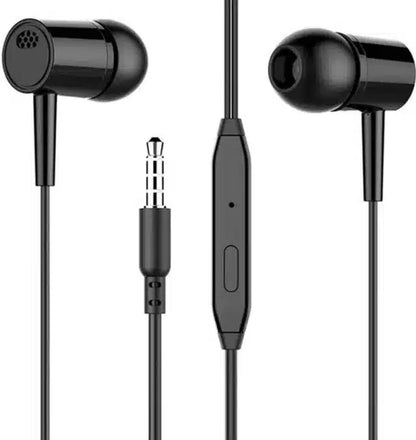 Wired In-Ear Headphones with Mic (Pack of 2, Black & White) 3029