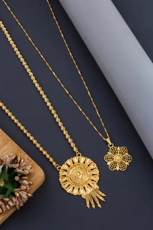 Mangalsutra Ki Mala Design With Moti Chen Ladi Lomg and short Combo Set [ BUY 1 GET 1 FREE ] 6366