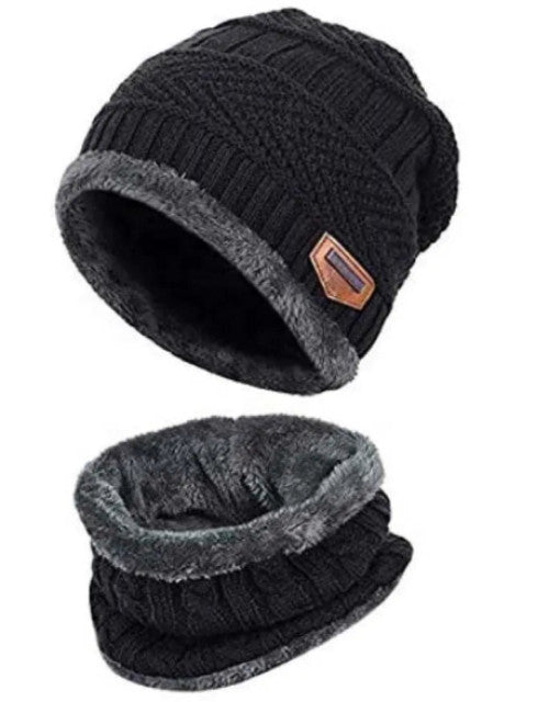 Coral Fleece Scarf & Beanie cap For Men & Women Dropdash