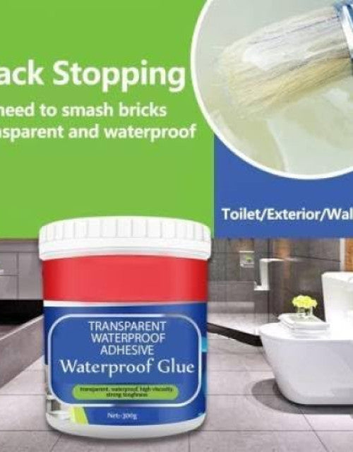 Crack Seal Glue 300gm with Brush Transparent Adhesive Waterproof Glue Dropdash