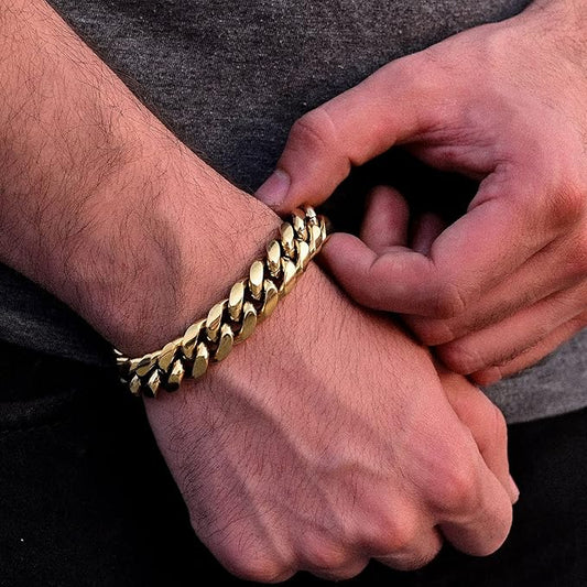 Cuban Link Chain Bracelet 24k Real Gold Plated - My Fashion Sell