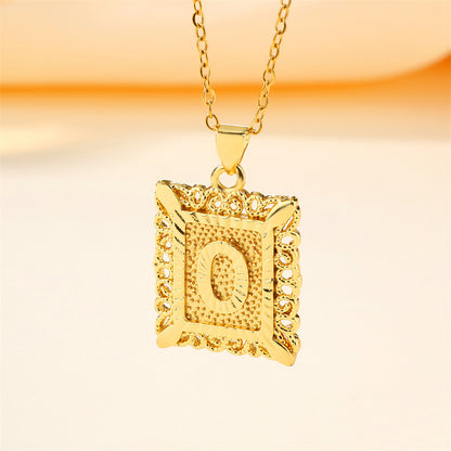 New Design Fashion Stainless Steel Letter Charm Necklace 18k Gold Plated My Store