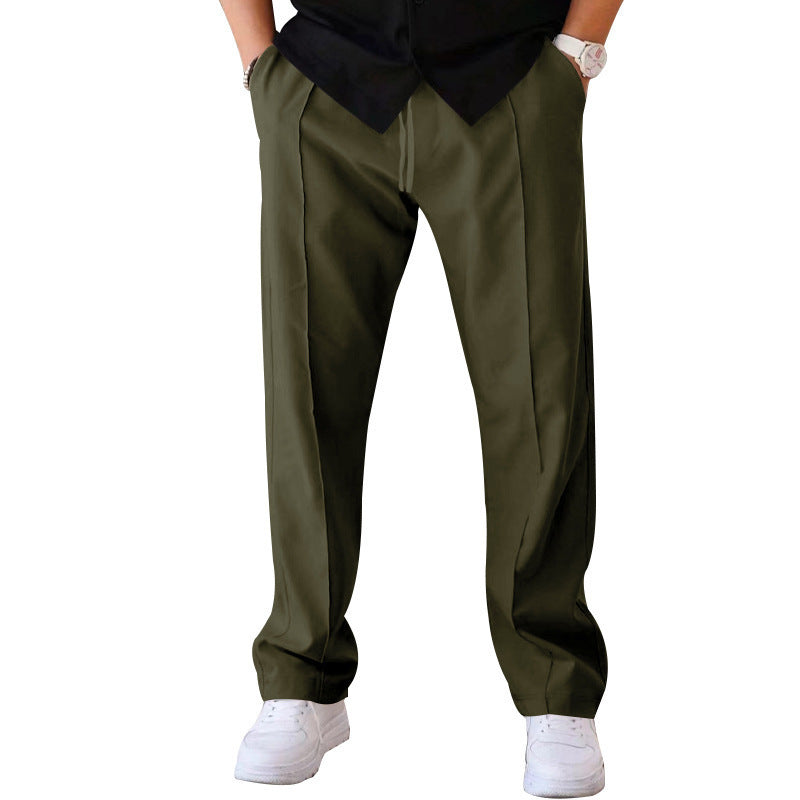 Men's Trousers Sports Casual Loose Straight Pants With Drawstring Design Clothing My Store