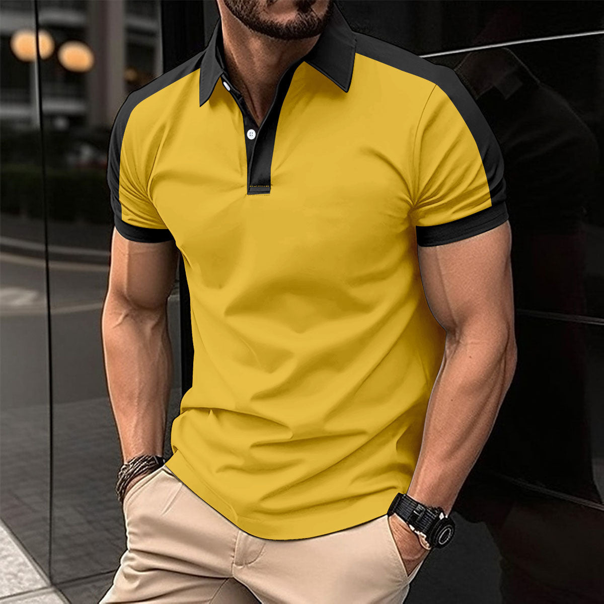 Men's Short Sleeve Business Shirt Summer Casual Polo Shirts My Store