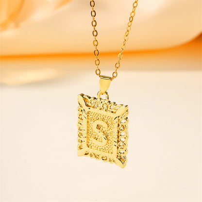 New Design Fashion Stainless Steel Letter Charm Necklace 18k Gold Plated My Store