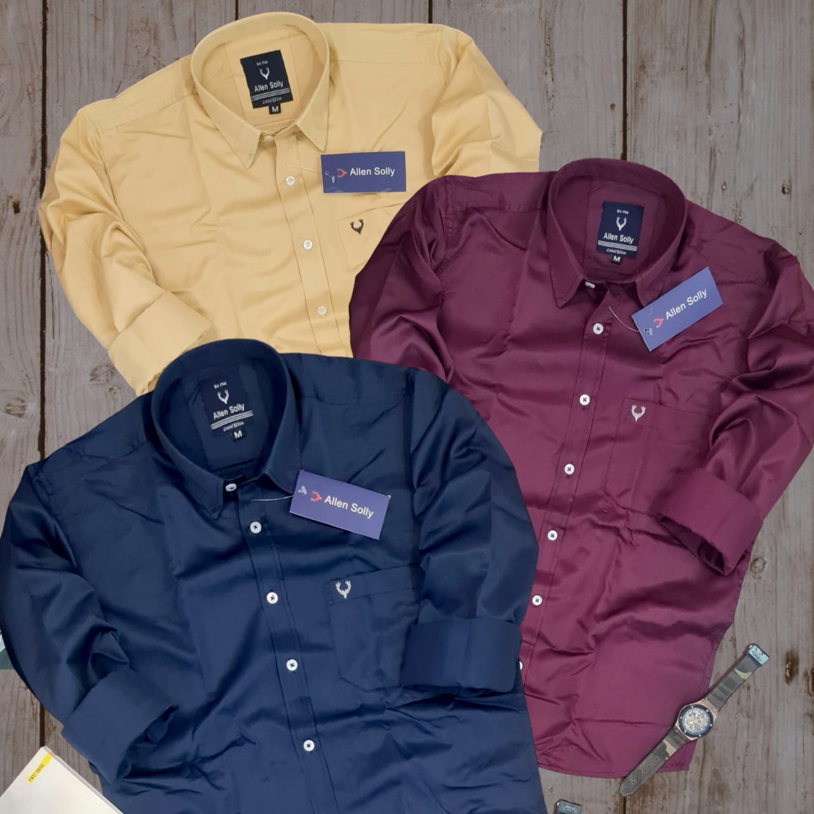 Full Sleeves Solid Shirt for Men (Multicolor, M) - My Fashion Sell