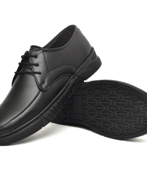 Genuine Leather Derby Lace Up For Men (Black) Dropdash