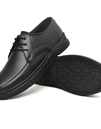Genuine Leather Derby Lace Up For Men (Black) Dropdash