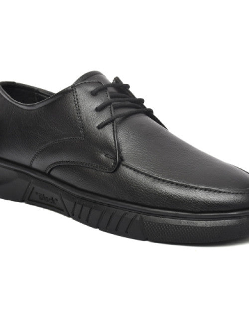 Genuine Leather Derby Lace Up For Men (Black) Dropdash