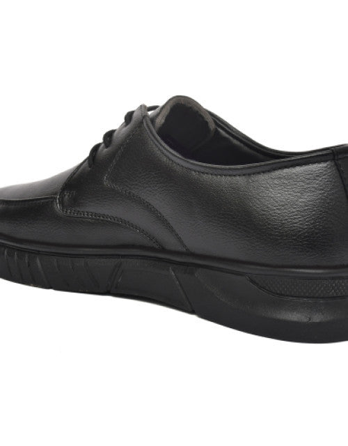 Genuine Leather Derby Lace Up For Men (Black) Dropdash