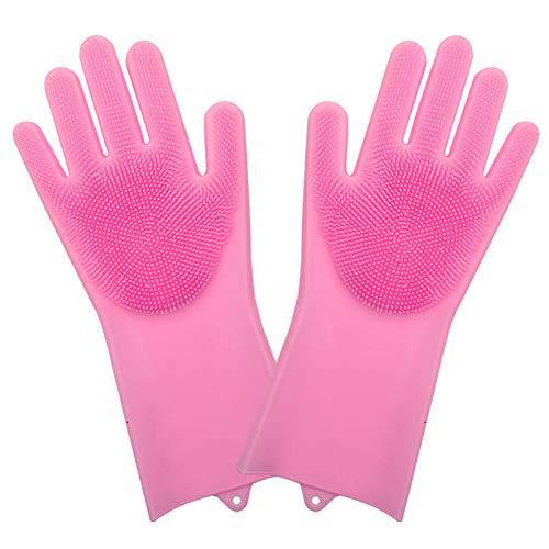 Gloves - Silicone Dish Washing Gloves, Silicon Cleaning Gloves, Silicon Hand Gloves for Kitchen Dishwashing and Pet Grooming, Heat Resistant Gloves (Multicolor, Set of 1) - My Fashion Sell