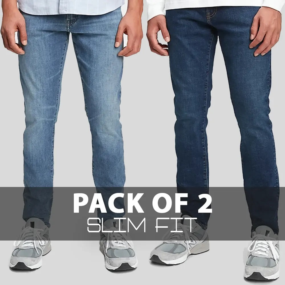 Men Slim Fit Jeans(pack of 2) SourceInfi