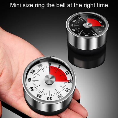 Stainless Steel Mechanical Timer Student Time Management Reminder Baking Alarm Clock SourceInfi