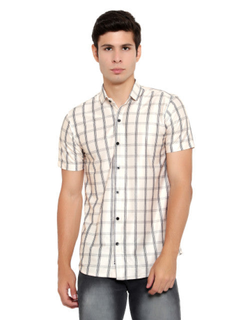 Men Regular Fit Checkered Casual Shirt Dropdash