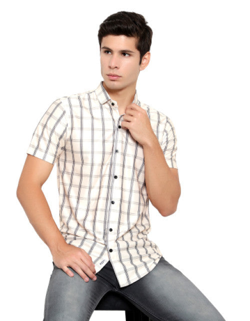 Men Regular Fit Checkered Casual Shirt Dropdash