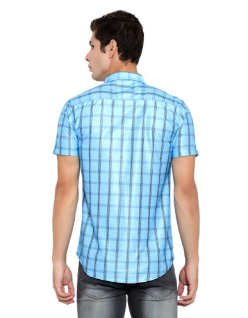 Men Regular Fit Checkered Ribbed Collar Casual Shirt Dropdash