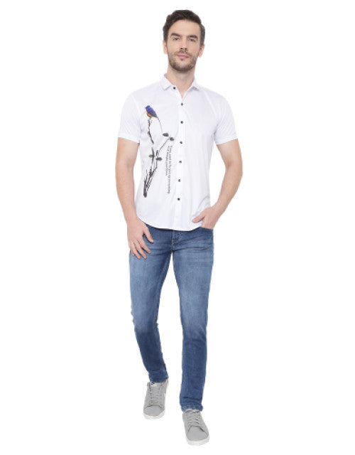Men Regular Fit Printed, Self Design, Solid Spread Collar Casual Shirt Dropdash