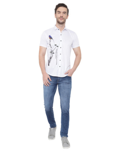Men Regular Fit Printed, Self Design, Solid Spread Collar Casual Shirt Dropdash