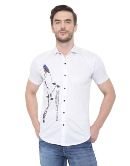 Men Regular Fit Printed, Self Design, Solid Spread Collar Casual Shirt Dropdash