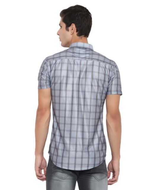 Men Regular, Slim Fit Checkered Ribbed Collar Casual Shirt Dropdash